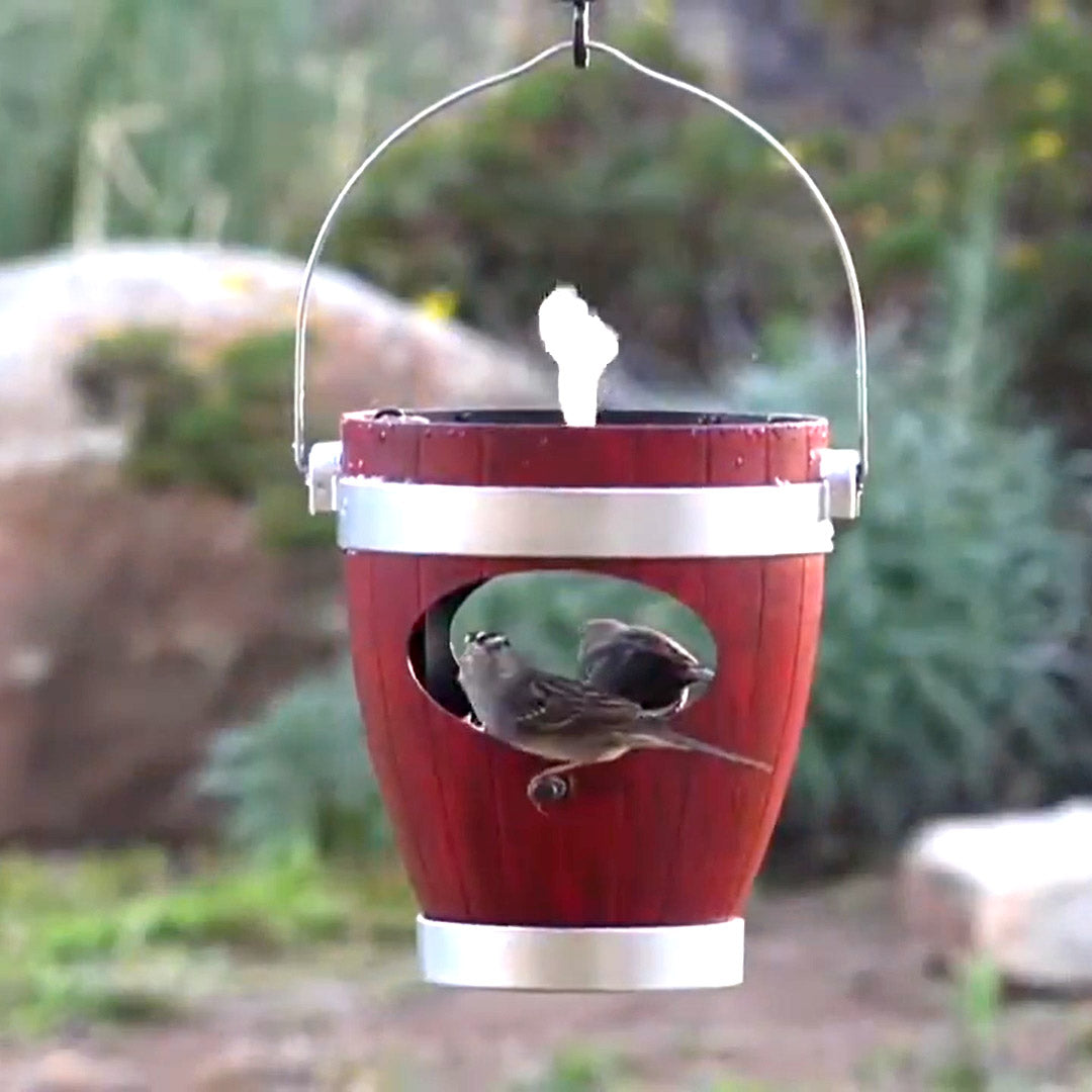 Rustic Hanging Bird Feeder with Fountain