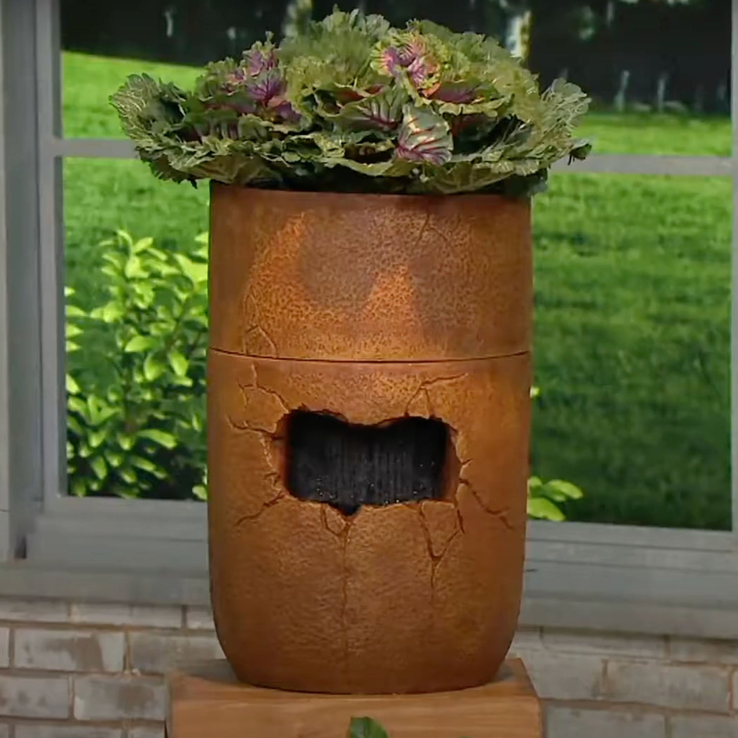 Rain Shower Fountain and Self-Watering Planter