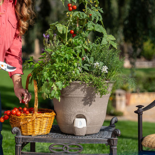 Bernini Set of 2 Firmastone 15" Self-Watering Smart Planters