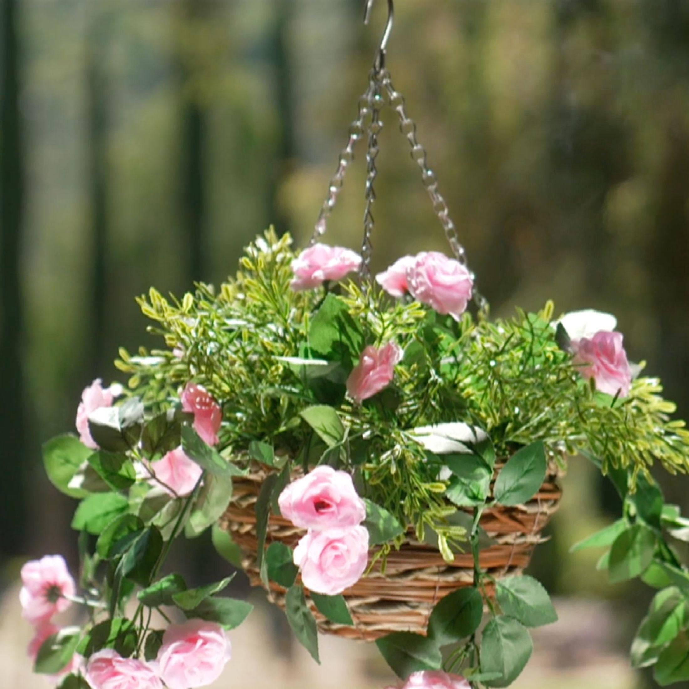 scented hanging basket plants 16" Scented Diffusing Faux Floral Hanging Basket – Bernini Fountains