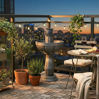 Bari 5-In-1 Cordless Fluted Fountain with Infinity Bowl