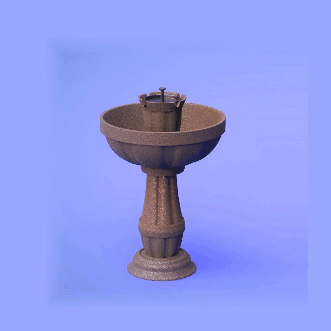 Bari 5-In-1 Cordless Fluted Fountain with Infinity Bowl