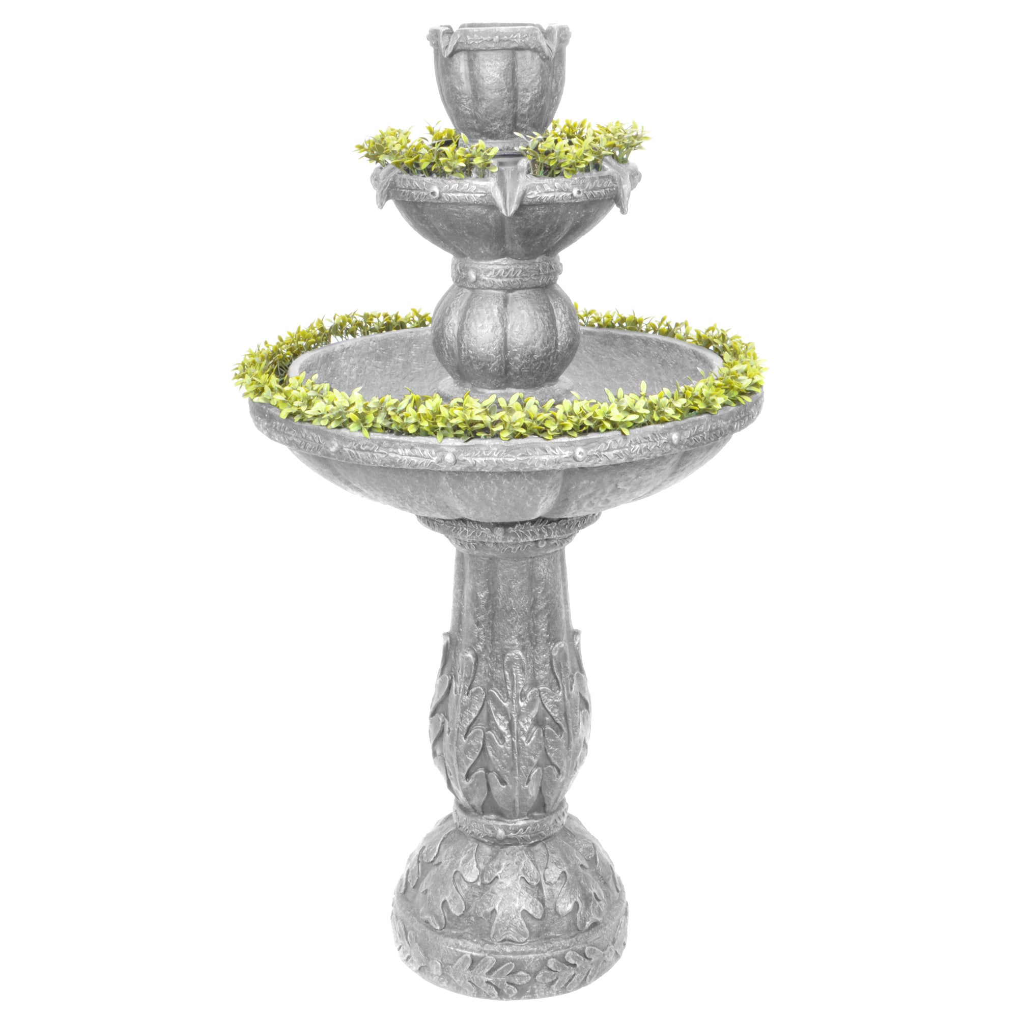  Bernini Casa Cottage Mini Water Fountain, for Outdoor, Garden,  Patio, Indoor, Tabletop, Miniature Fountain, Water Fountain Outdoor  Electric, Water Wheel Cordless Fountain (Grey) : Home & Kitchen