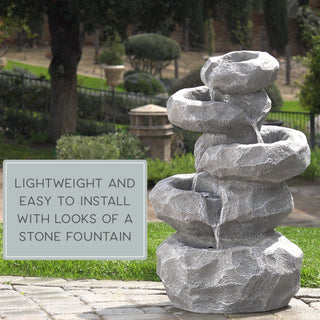 Molina Corded Rock Waterfall Fountain