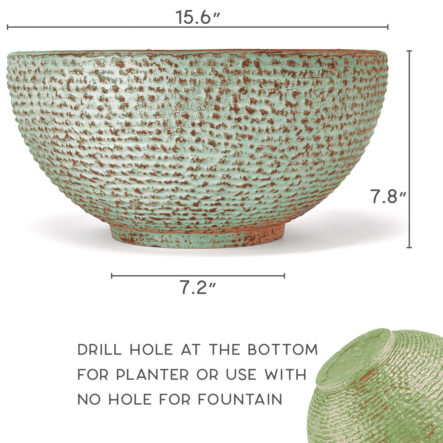 Weathered Pot for Fountain, Planter or Hose Holder