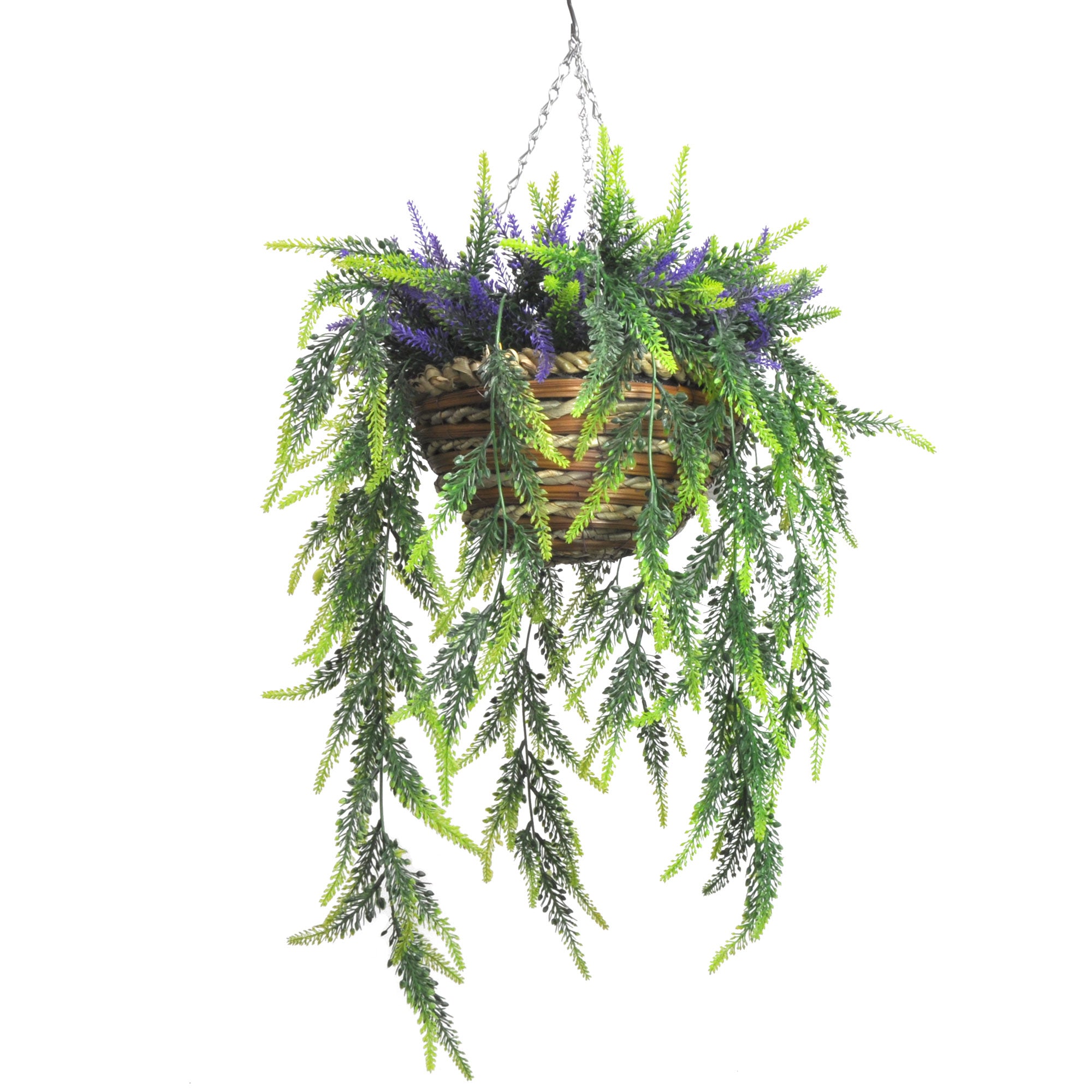 faux hanging planter 16" Scented Diffusing Faux Floral Hanging Basket – Bernini Fountains