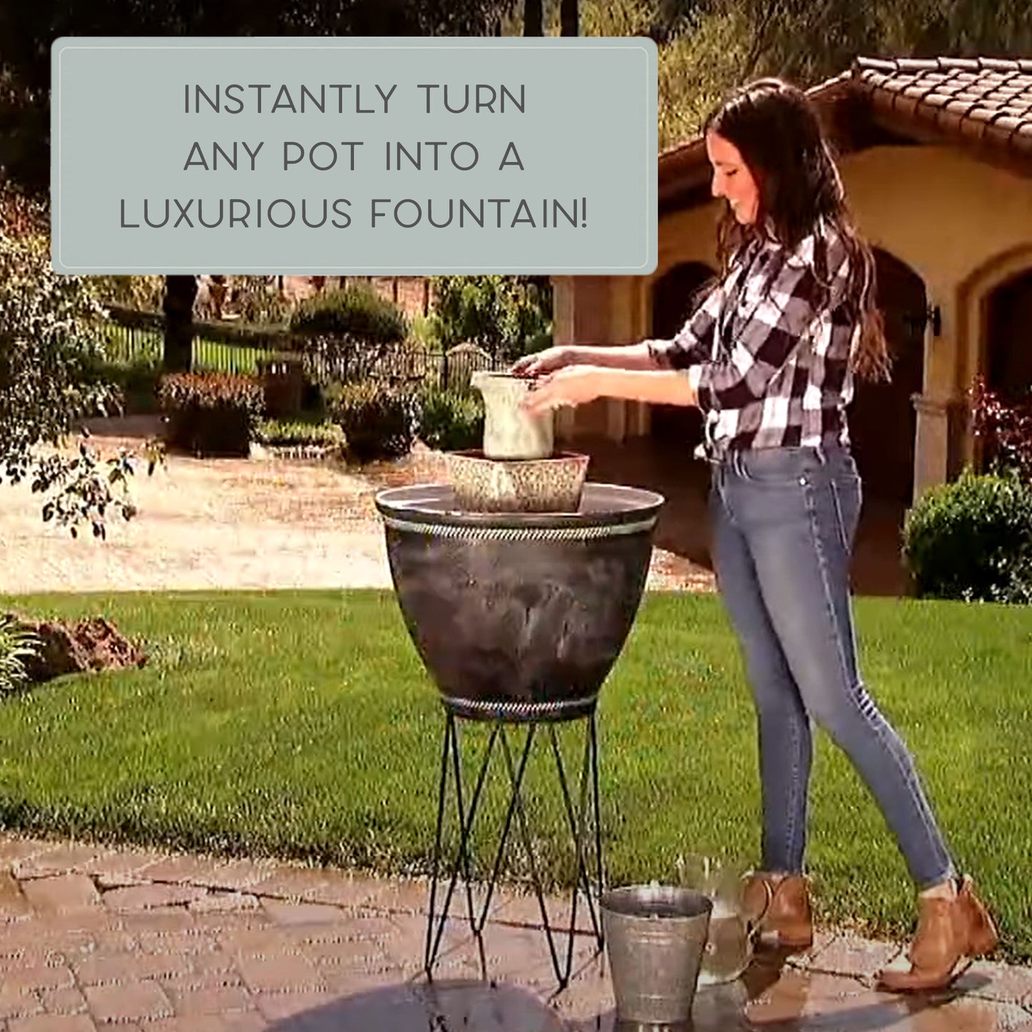 4-in-1 Fountain Tower w/Planter Bowl