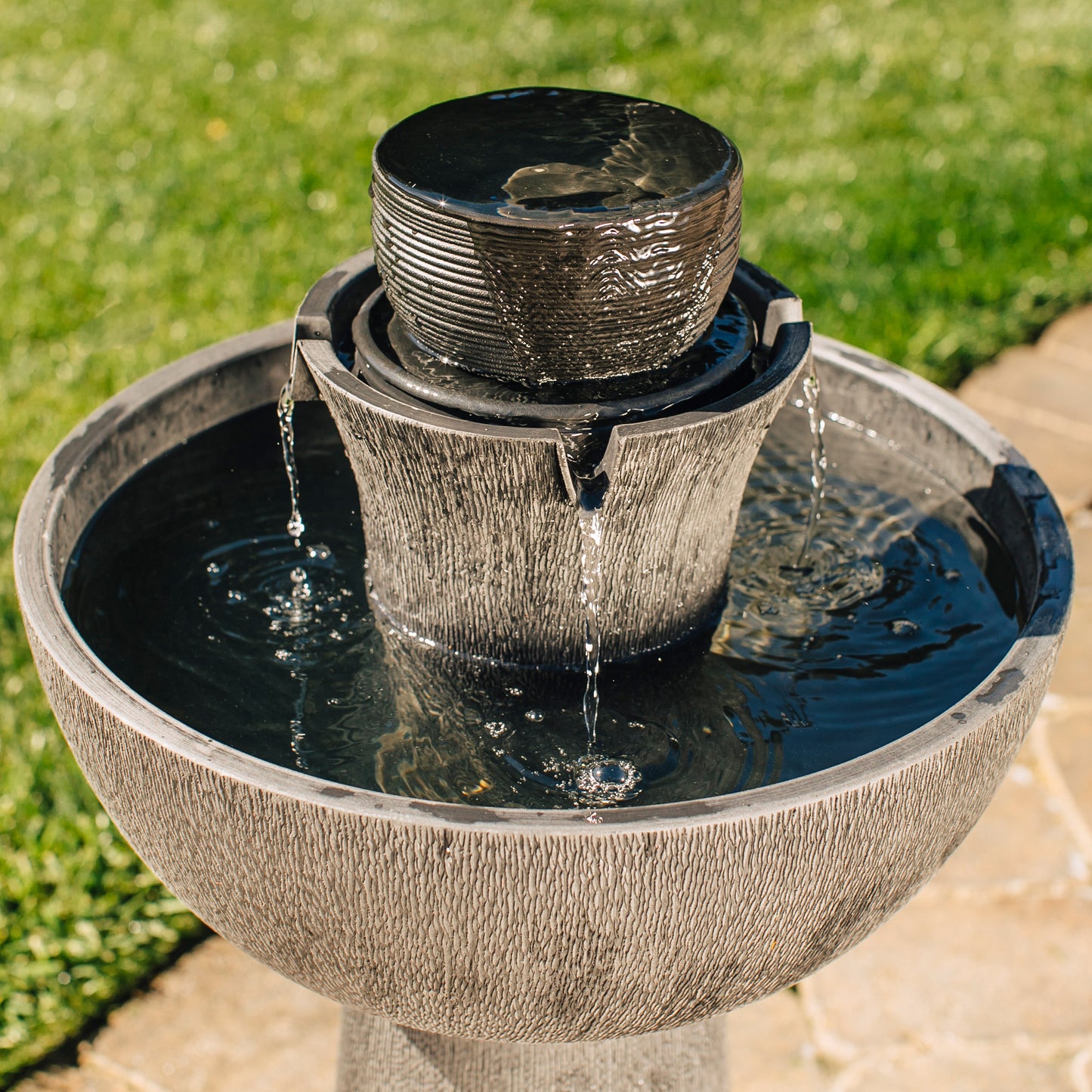Grey Alba Cordless Fountain with Infinity Pool